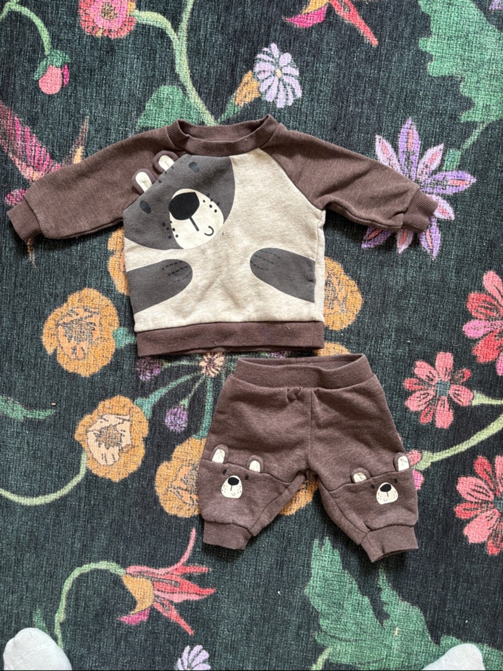 George Brown Bear Face Kids Matching Set